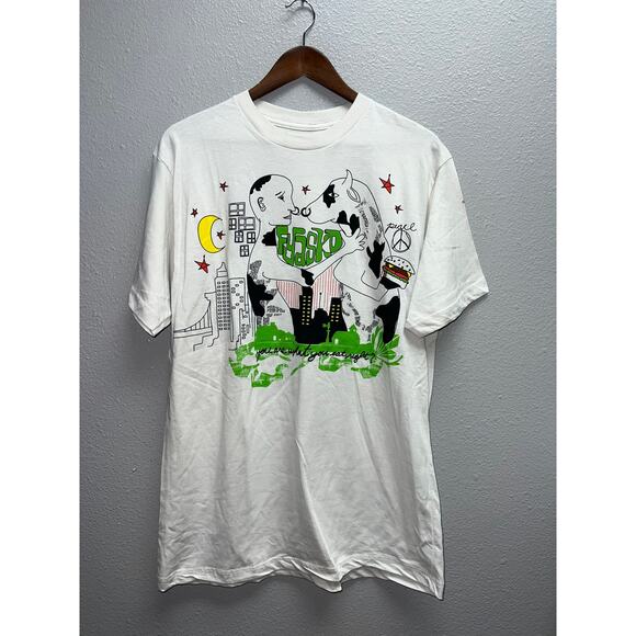 Fyasko Shirt You Are What You Eat Cow Peace Vegetarian LTD Graphic Tee Large - Picture 1 of 8